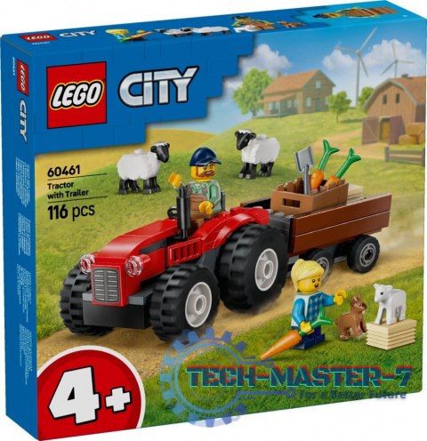 Klocki City 60461 Czerwony traktor z przyczepą i owcą Klocki City 60461 Czerwony traktor z przyczepą i owcą
