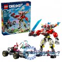 Klocki DREAMZzz 71497 Tygrysi mech Coopera i hot rod Zero