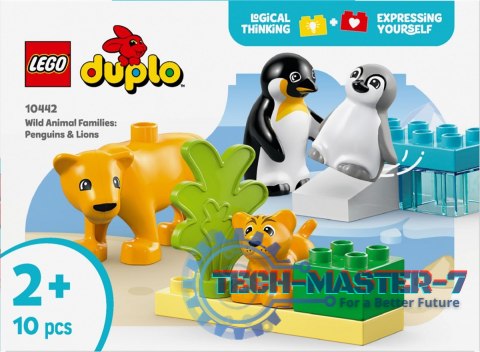 Klocki DUPLO 10442 Rodziny dzikich zwierząt: pingwiny i lwy Klocki DUPLO 10442 Rodziny dzikich zwierząt: pingwiny i lwy