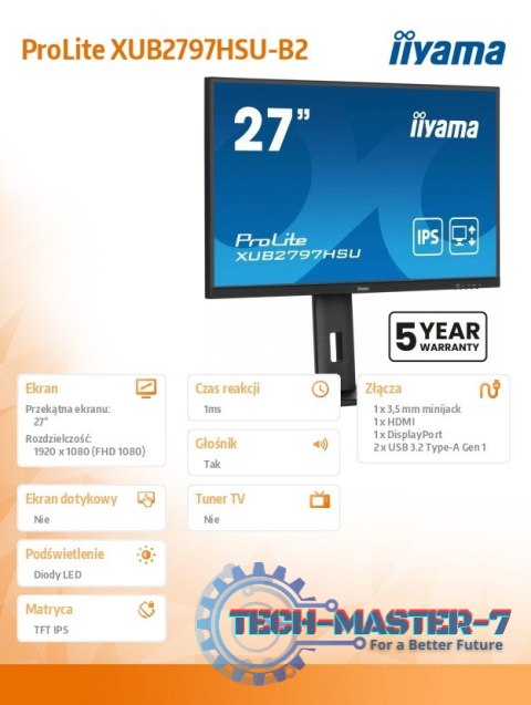 Monitor 27 cali XUB2797HSU-B2 IPS,FHD,HAS,300cd,(5y) Monitor 27 cali XUB2797HSU-B2 IPS,FHD,HAS,300cd,(5y)