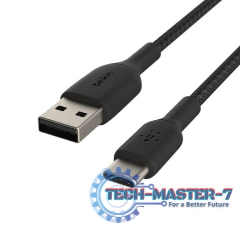 Kabel Braided USB-C USB-A 1m czarny Kabel Braided USB-C USB-A 1m czarny