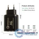 Ładowarka sieciowa QC 3xUSB MCE479B