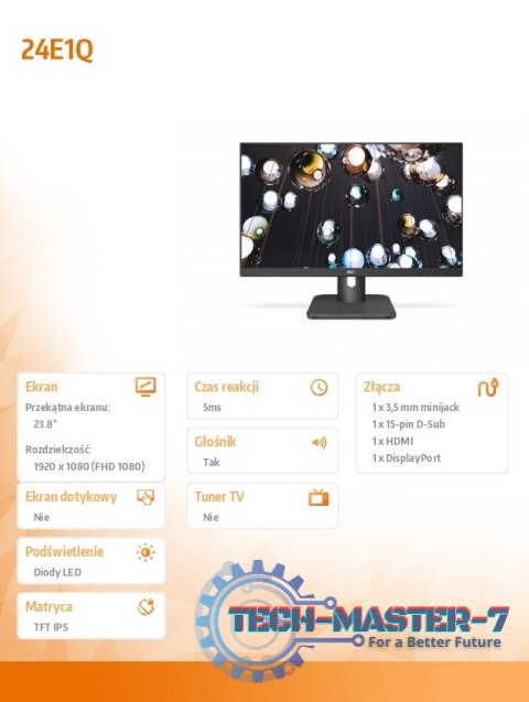 Monitor 23.8 24E1Q IPS DP HDMI Głośniki Monitor 23.8 24E1Q IPS DP HDMI Głośniki
