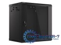 Szafa instalacyjna wisząca 19 12U 600X450mm czarna (drzwi szklane)