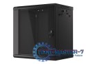 Szafa instalacyjna wisząca 19 12U 600X450mm czarna (drzwi szklane)