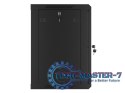 Szafa instalacyjna wisząca 19 12U 600X450mm czarna (drzwi szklane)