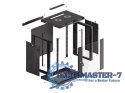 Szafa instalacyjna wisząca 19 12U 600X450mm czarna (drzwi szklane)