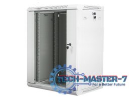Szafa instalacyjna wisząca 19'' 15U 600X450mm szara (drzwi szklane)