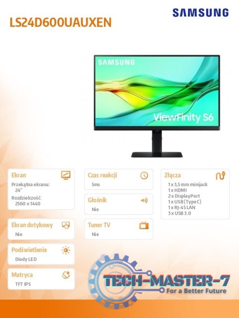 Monitor 24 cale ViewFinity S60UD IPS 2560x1440 WQHD 16:9 1xHDMI 2xDP(In+Out) 1xUSB-C 90W 3xUSB 3.0 LAN KVM 5ms PinP/PbyP 100Hz H Monitor 24 cale ViewFinity S60UD IPS 2560x1440 WQHD 16:9 1xHDMI 2xDP(In+Out) 1xUSB-C 90W 3xUSB 3.0 LAN KVM 5ms PinP/PbyP 100Hz H