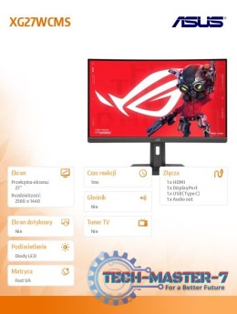 Monitor 27 cali XG27WCMS ROG FHD 280Hz HDMI