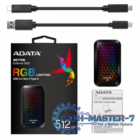 Dysk zewnętrzny SSD SE770 512GB USB3.2-A/C RGB Dysk zewnętrzny SSD SE770 512GB USB3.2-A/C RGB