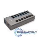 Hub USB 3.0 z ładowaniem, 7 portów, 36W