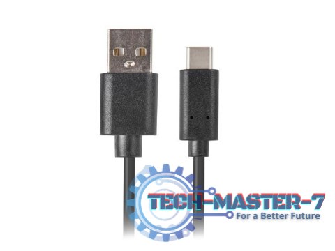 Kabel USB CM - AM 2.0 1m czarny QC 3.0, pełna miedź Kabel USB CM - AM 2.0 1m czarny QC 3.0, pełna miedź