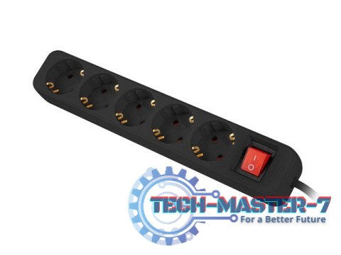 Listwa przedłużacz 1,5m 5x230 V PS1-05F-0150-BK Listwa przedłużacz 1,5m 5x230 V PS1-05F-0150-BK