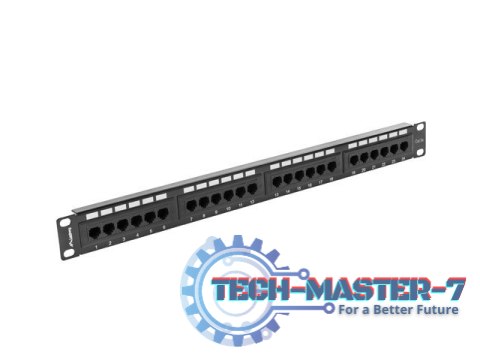 Patch Panel 24 Port 1U Kat.5E czarny Patch Panel 24 Port 1U Kat.5E czarny