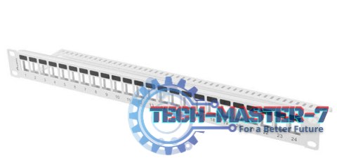 Patch panel pusty 24 porty 1U 19 cali szary do modułów keystone Patch panel pusty 24 porty 1U 19 cali szary do modułów keystone
