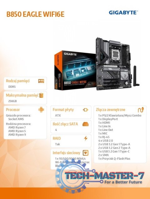 Płyta główna B850 EAGLE WIFI6E Płyta główna B850 EAGLE WIFI6E