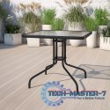 Stolik ogrodowy 80x80 cm na taras ogród balkon szkło hartowane otwór na parasol MultiGarden MULTI GARDEN