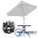 Stolik ogrodowy 80x80 cm na taras ogród balkon szkło hartowane otwór na parasol MultiGarden MULTI GARDEN