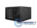 Szafa instalacyjna wisząca 19'' 6U 600X600mm czarna (drzwi szklane)