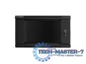 Szafa instalacyjna wisząca 19'' 6U 600X600mm czarna (drzwi szklane)