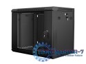 Szafa instalacyjna wisząca 19'' 9U 600X450mm czarna (drzwi szklane)