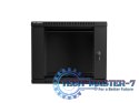 Szafa instalacyjna wisząca 19'' 9U 600X450mm czarna (drzwi szklane)
