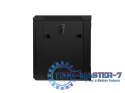 Szafa instalacyjna wisząca 19'' 9U 600X450mm czarna (drzwi szklane)