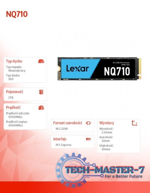 Dysk SSD NQ710 2TB NVMe 4x4 2280 5000/4000MB/s Dysk SSD NQ710 2TB NVMe 4x4 2280 5000/4000MB/s