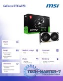 Karta graficzna GeForce RTX 4070 VENTUS 2X E 12GB OC GDDRX6 192bit 3DP