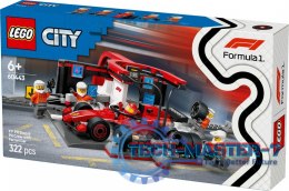 Klocki City 60443 F1 Pit stop i mechanicy z bolidem Ferrari