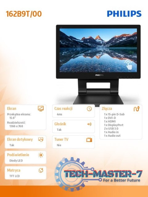 Monitor 162B9T 15.6 cali LED Touch DVI HDMI DP Monitor 162B9T 15.6 cali LED Touch DVI HDMI DP