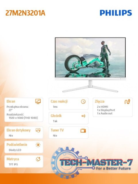 Monitor 27M2N3201A 27 cali IPS 180Hz HDMIx2 DP Pivot Głośniki Monitor 27M2N3201A 27 cali IPS 180Hz HDMIx2 DP Pivot Głośniki
