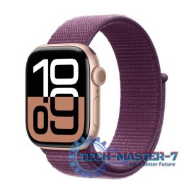 Watch Series 10 GPS, koperta 42 mm z aluminium w kolorze różowego złota z opaską sportową w kolorze dojrzałej śliwki