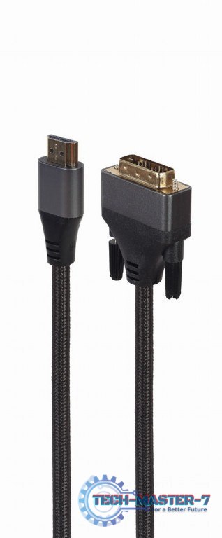 Kabel HDMI do DVI w oplocie 1.8m pozłacane końcówki Kabel HDMI do DVI w oplocie 1.8m pozłacane końcówki