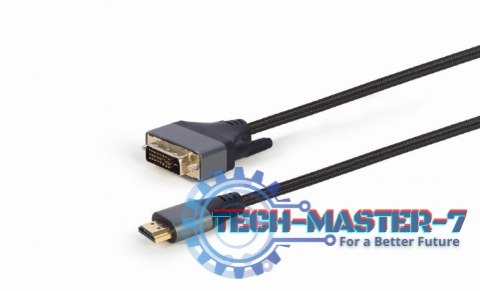 Kabel HDMI do DVI w oplocie 1.8m pozłacane końcówki Kabel HDMI do DVI w oplocie 1.8m pozłacane końcówki