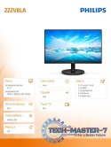 Monitor 222V8LA 21.5 cala VA HDMI DP Głośniki