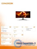 Monitor 34 cale CU34G2XE 34 cale VA Zakrzywiony 144Hz HDMI DP