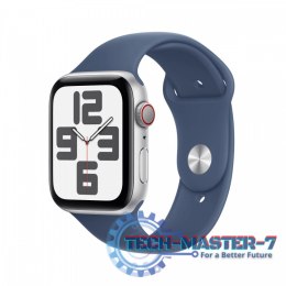 Watch SE GPS + Cellular, koperta 40 mm z aluminium w kolorze srebrnym z paskiem sportowym w kolorze denim - rozmiar M/L