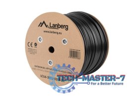 Kabel LAN UTP KAT-6 305M drut outdoor żelowany CU fluke passed, czarny