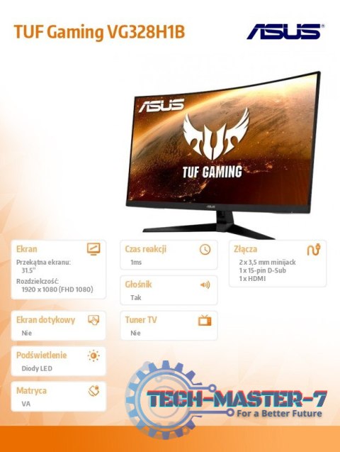 Monitor 31.5 cala VG328H1B 1500R 165Hz HDMI DSUB Głośnik Monitor 31.5 cala VG328H1B 1500R 165Hz HDMI DSUB Głośnik
