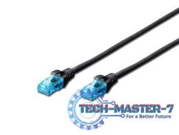 Patch cord U/UTP kat.5e PVC 3m czarny