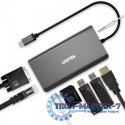HUB 8-w-1 USB-C 3.1; HDMI; VGA; RJ45; SD; PD 100W; D1019B