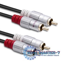 Kabel 2xRCA męski / 2xRCA męski | 3m | czarny