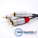Kabel 2xRCA męski / 2xRCA męski | 3m | czarny