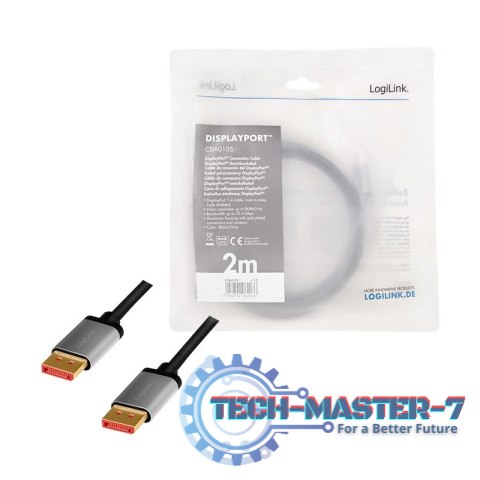 Kabel DisplayPort 8K/60 Hz,DP/M do DP/M aluminiowy 2m Kabel DisplayPort 8K/60 Hz,DP/M do DP/M aluminiowy 2m