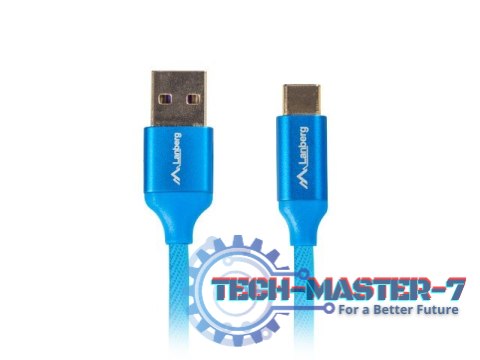 Kabel Premium USB CM - AM 2.0 1m niebieski 5A, pełna miedź Kabel Premium USB CM - AM 2.0 1m niebieski 5A, pełna miedź