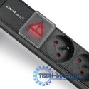 Listwa zasilająca do szafy RACK 1U | 16A | PDU | 8xFRENCH | 2m
