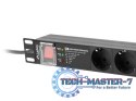Listwa zasilająca rack PDU PRO 19 cali 1U 16A 7X SCHUKO SPD-3MP 2m czarna