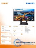 Monitor 21.5 cali 222B1TC IPS Touch HDMI DP